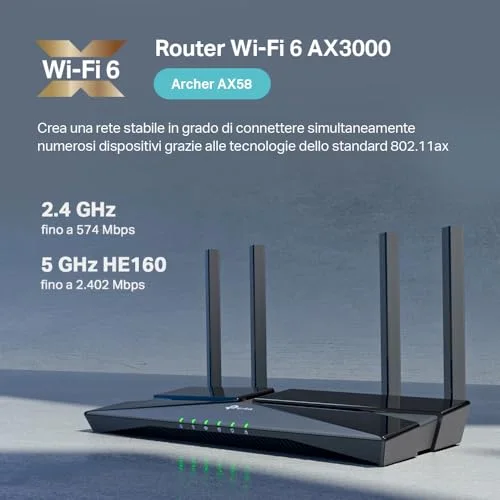 TP-Link Archer AX58 Router WiFi 6 Dual-Band - vista 8