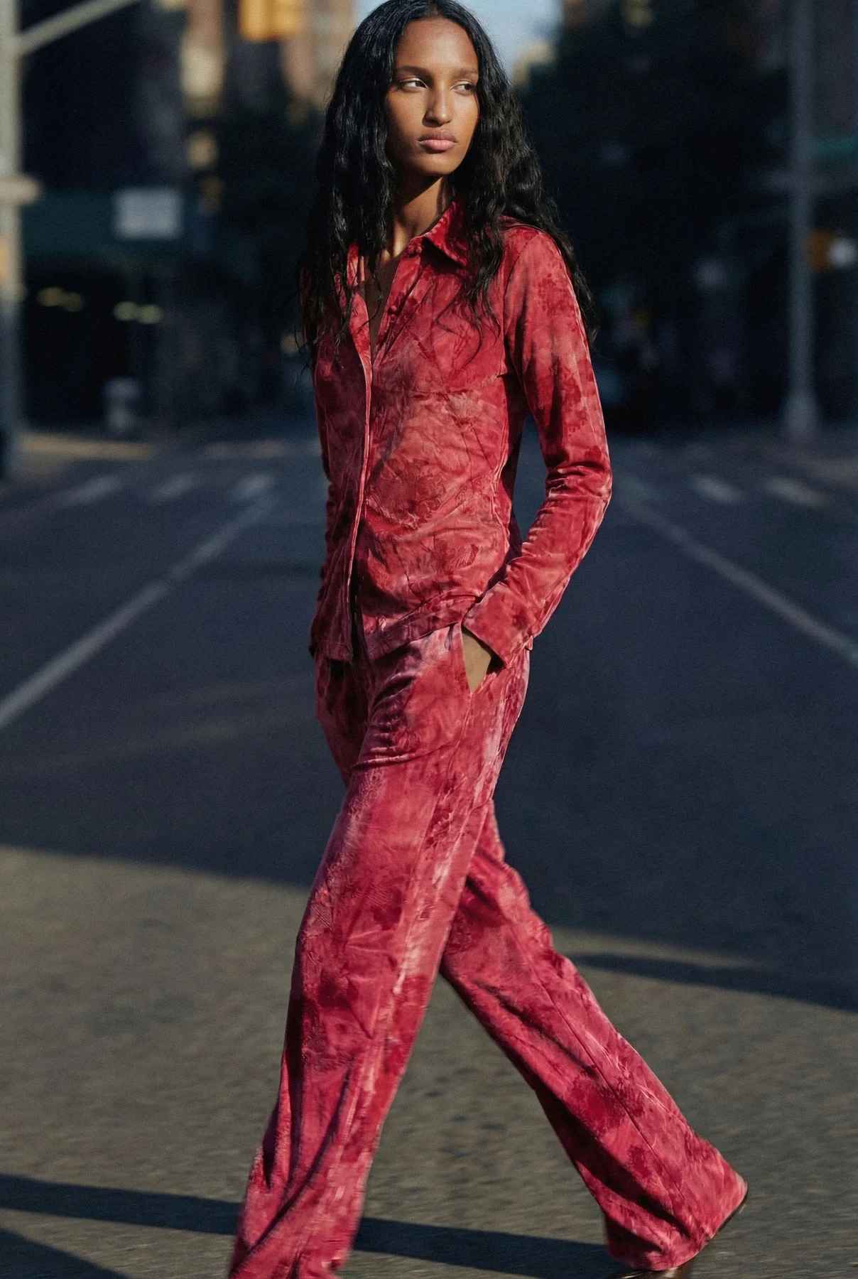 Desigual Camicia Maniche Lunghe Donna Rossa Dettagli a Contrasto - vista 3