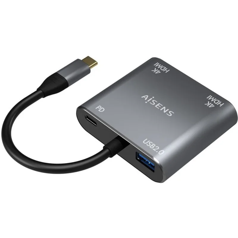 Aisens A109-0625 Adattatore da USB-C a 2xHDMI/USB-C/USB 2.0