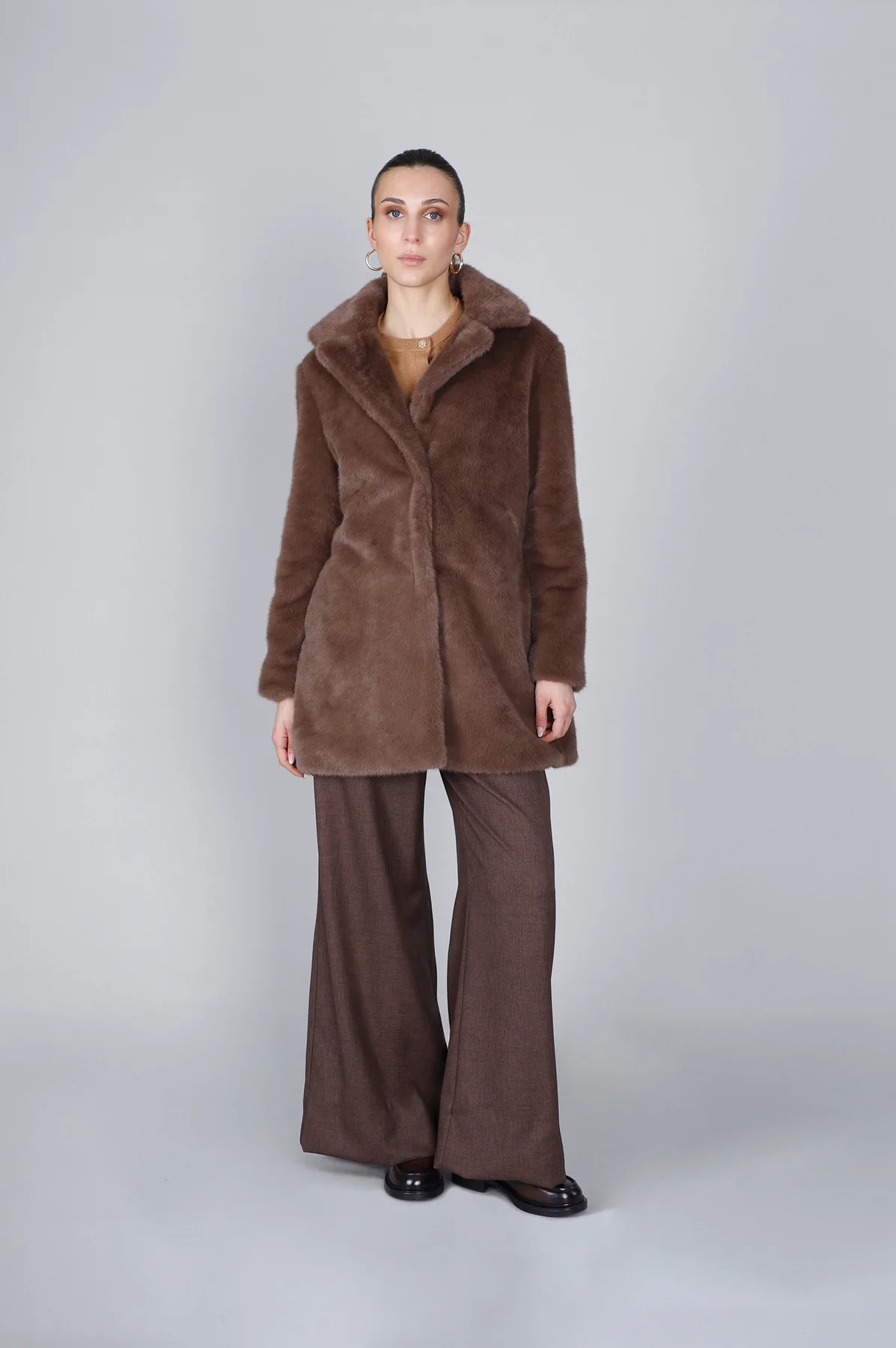 Cappotto effetto pelliccia visone CafèNoir