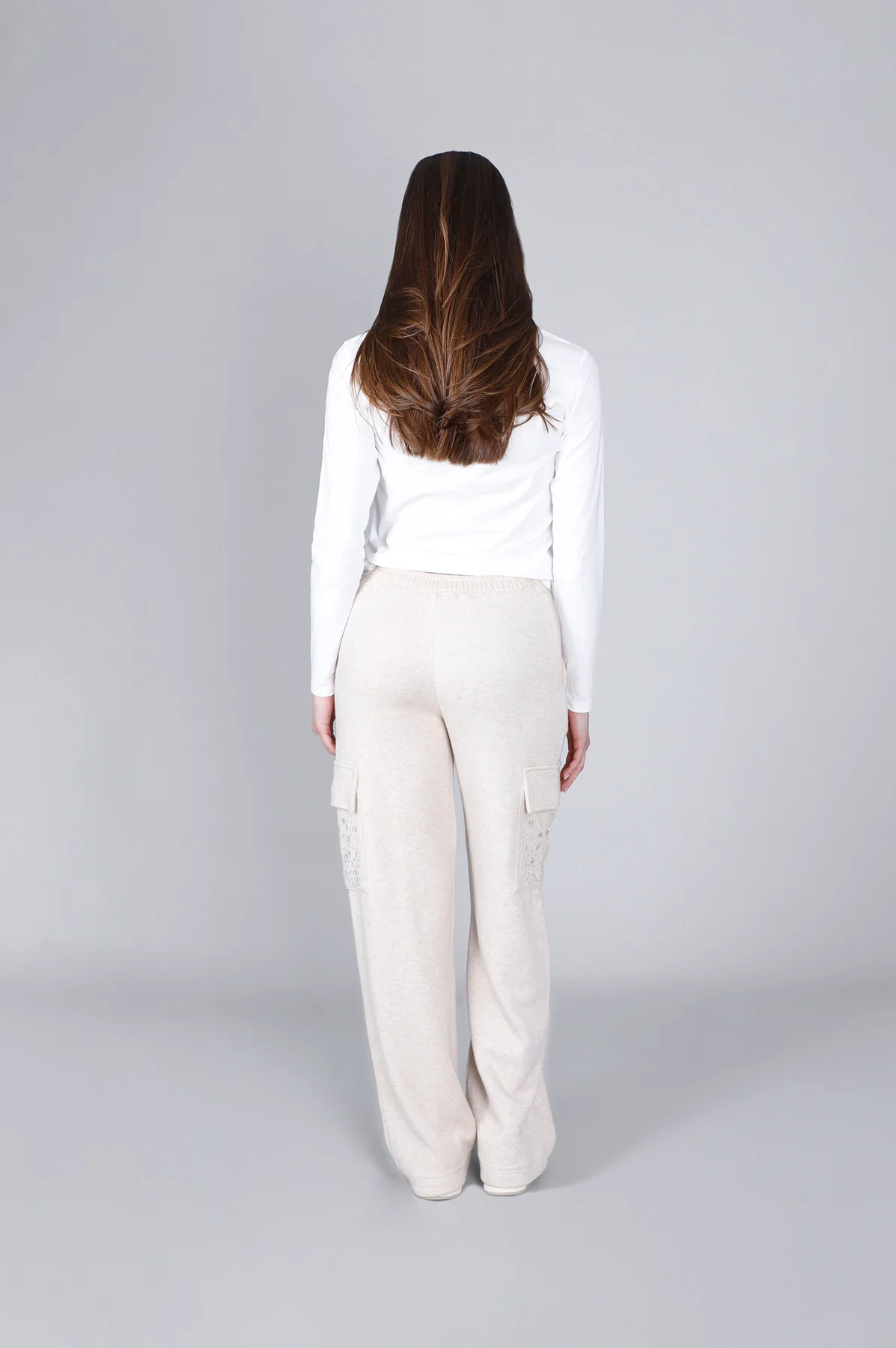 Pantaloni Cargo con Strass alle Tasche - vista 2