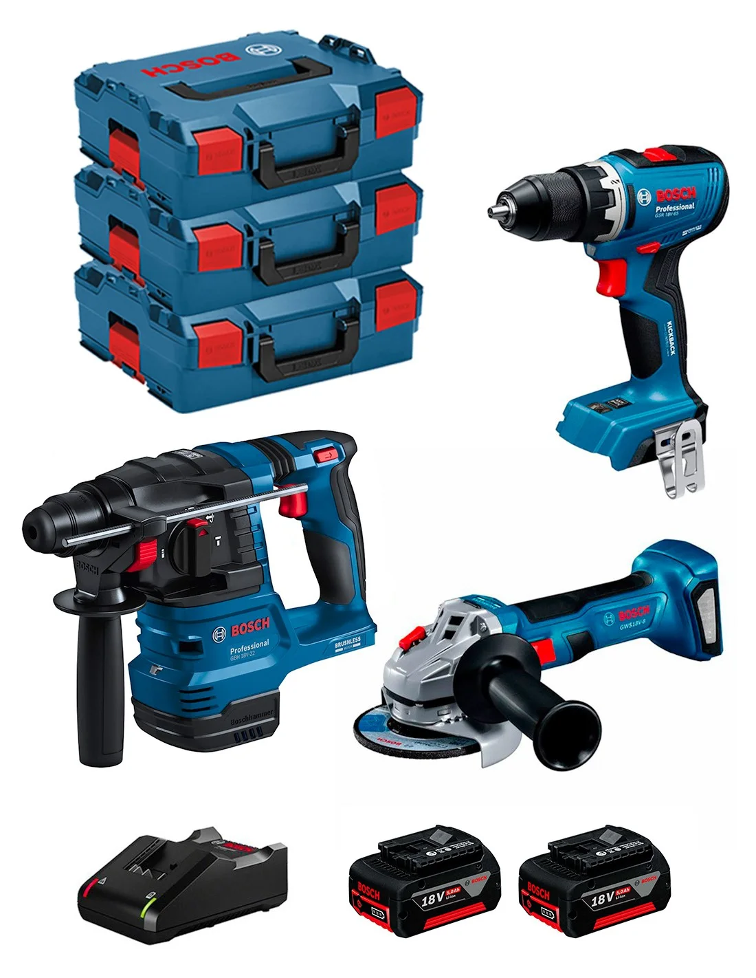 Kit Combo 18V Bosch con 3 Utensili