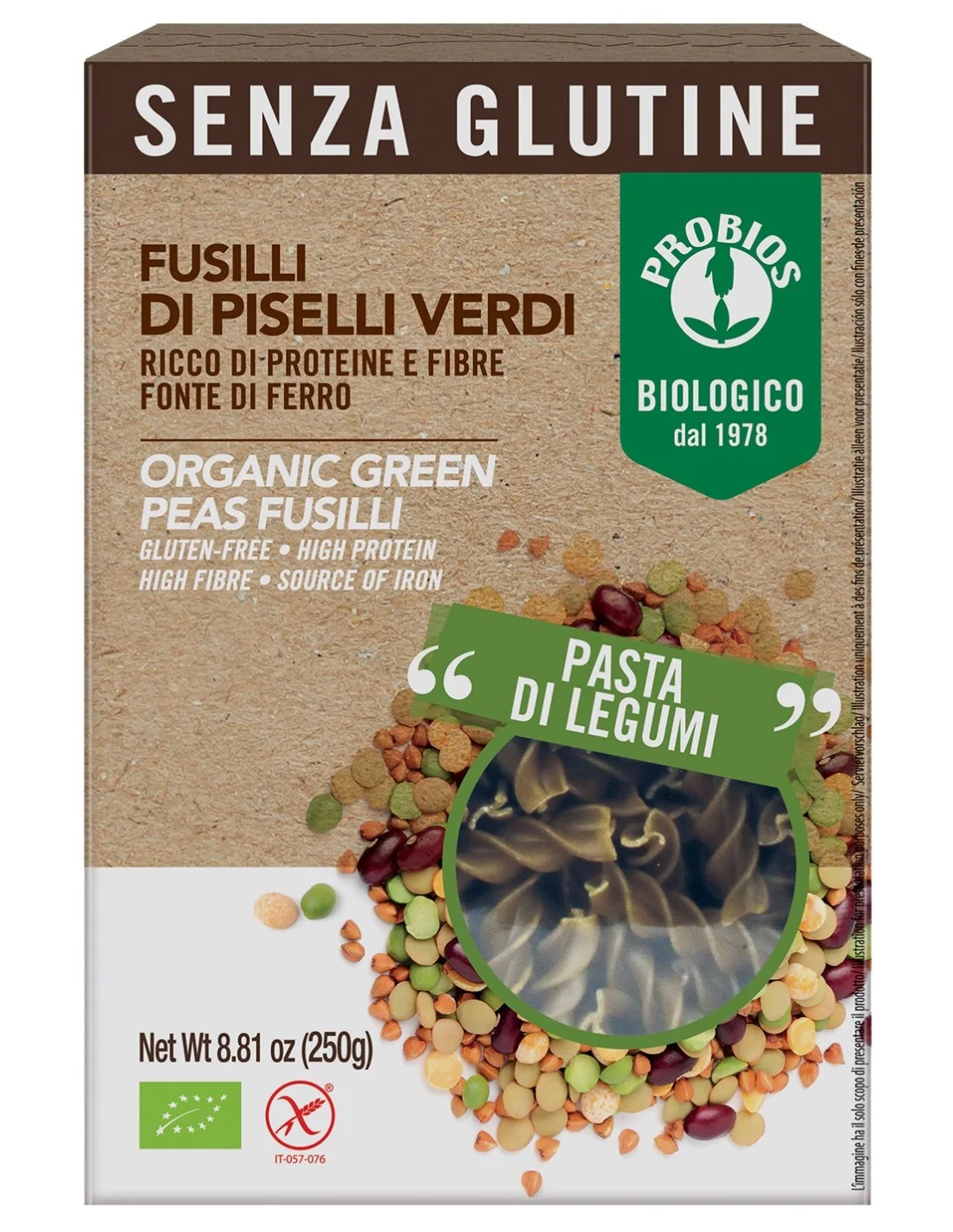 Fusilli 100% piselli verdi