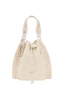 Desigual Borsa a Tracolla Zaino Donna Bianco Logo