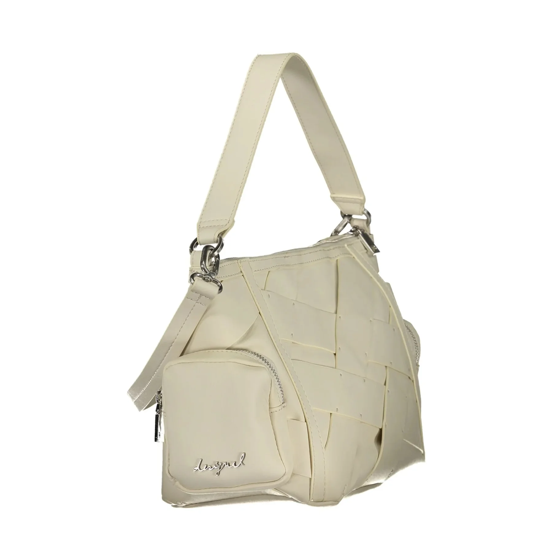 Desigual Borsa a Tracolla Donna Bianca Logo - vista 2