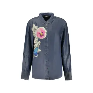 Desigual Camicia Maniche Lunghe Donna Ricamo Logo