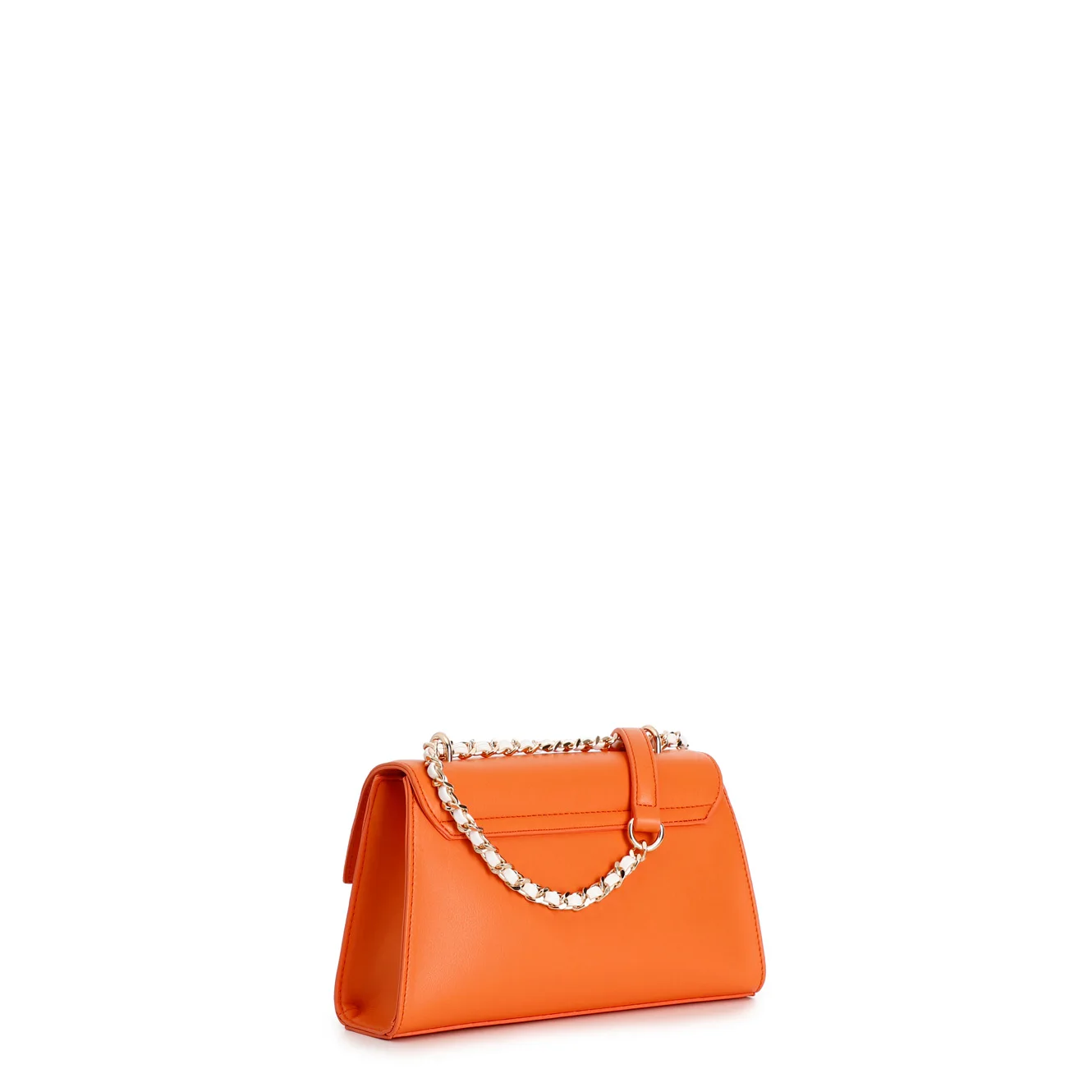Borsa a trapezio con tasca e pattina arancio - vista 2