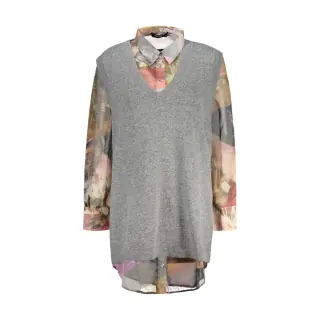 Desigual Camicia Maniche Lunghe Donna Dettagli a Contrasto
