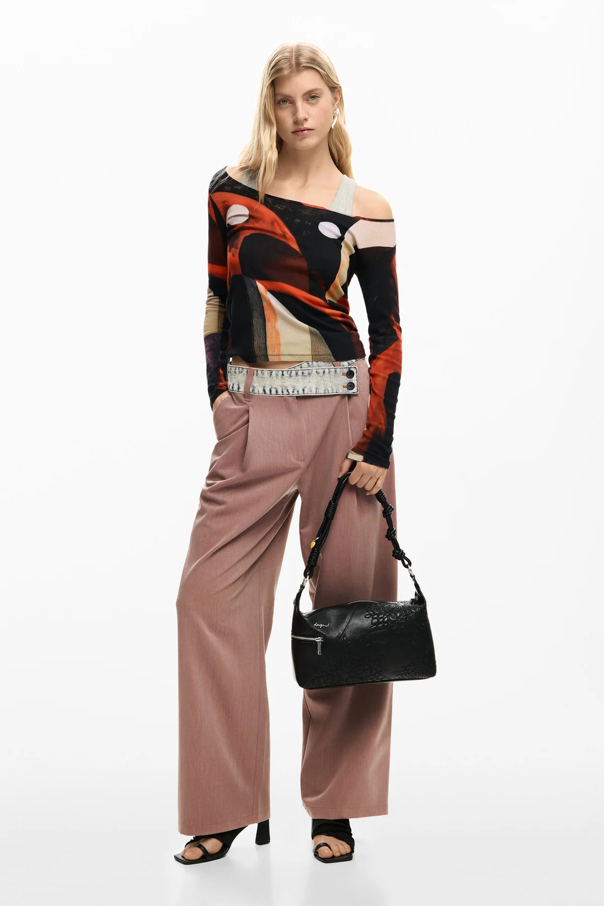 Desigual Borsa a Tracolla Donna Nera Logo