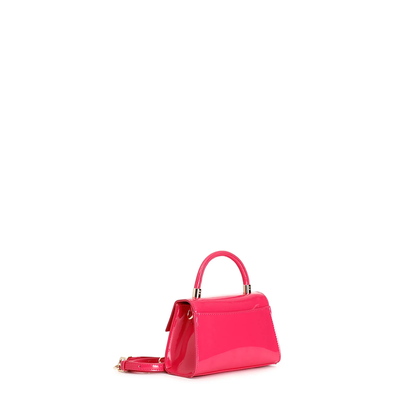 Borsa a mano effetto vernice fuxia - vista 2
