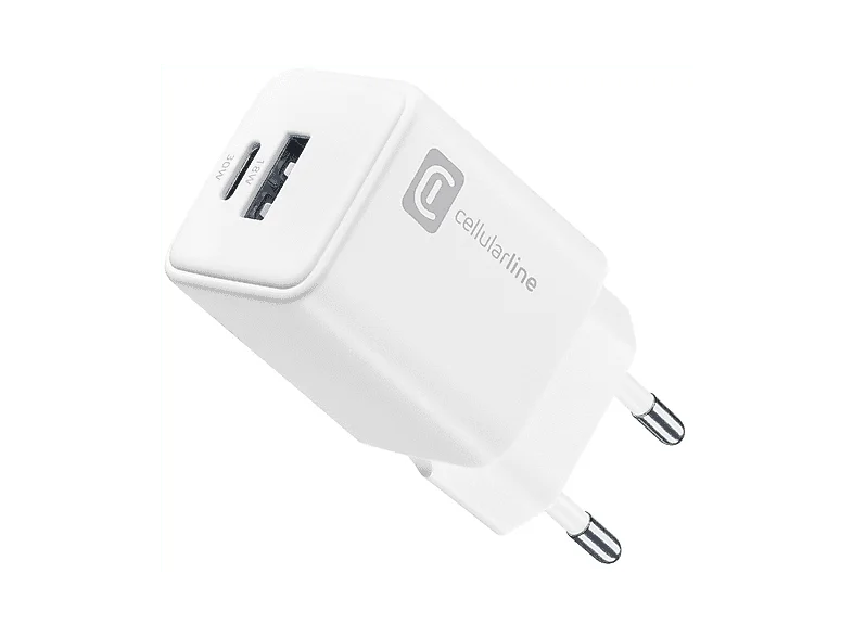 Caricabatterie da rete Cellularline Multipower Dual Port 30W