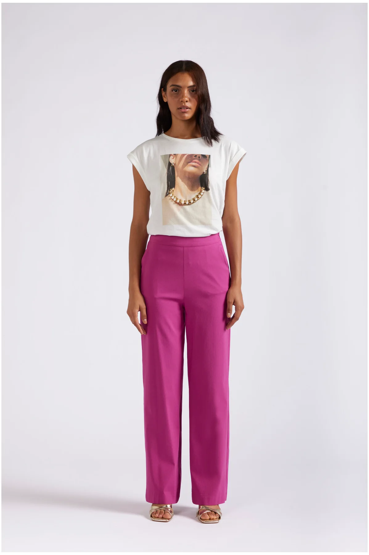 Pantaloni Palazzo Fuxia CafèNoir