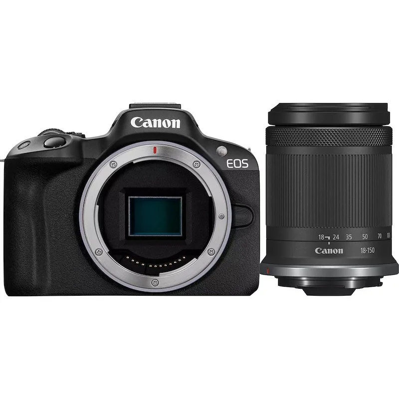 Canon Fotocamera Mirrorless EOS R50 Bk con Obiettivo RF-S 18-150MM F3.5-6.3 IS STM