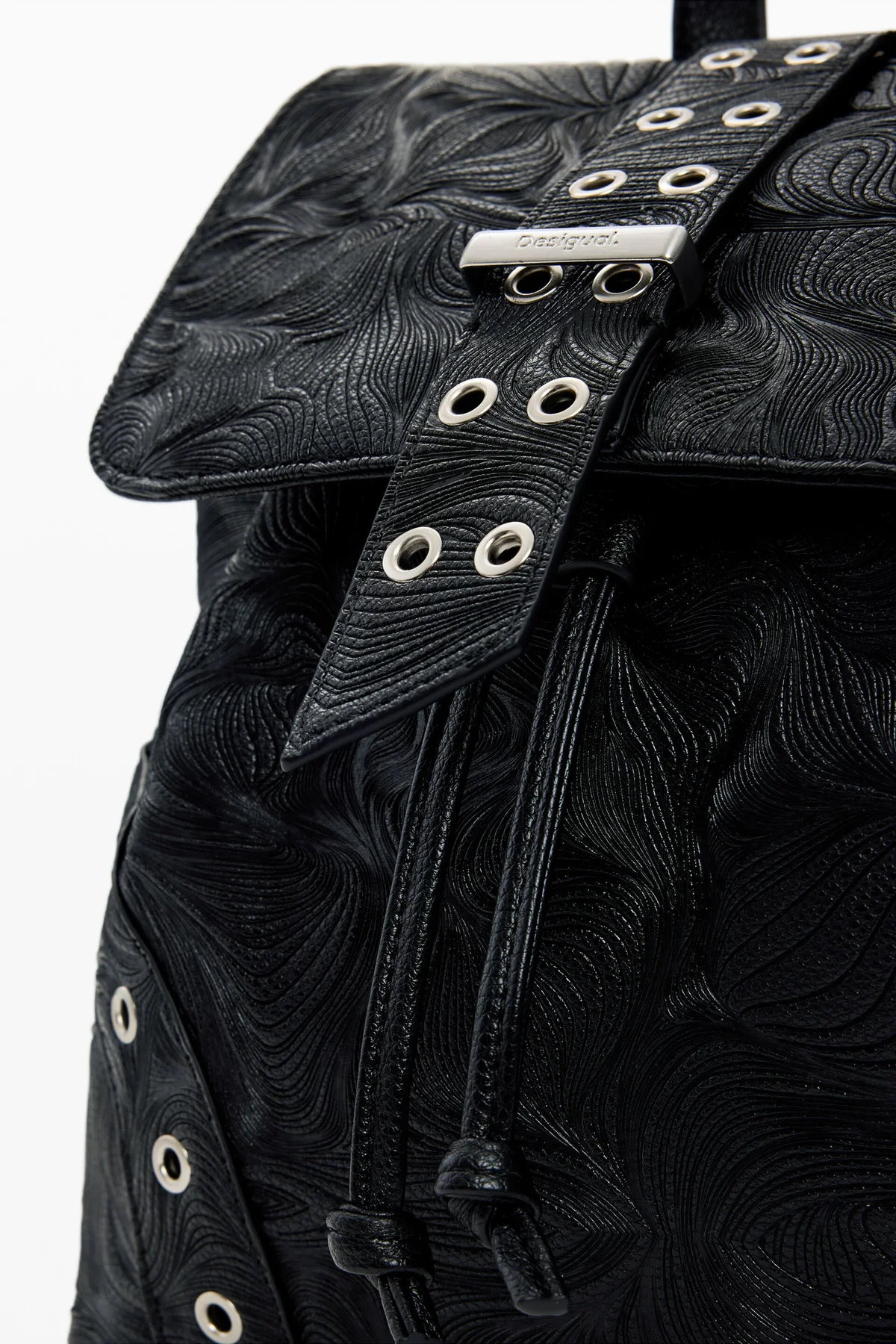 Zaino Desigual Donna Nero con Chiusura a Coulisse - vista 4