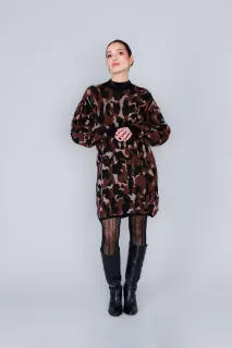 Miniabito Jacquard Animalier CafèNoir