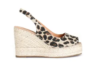 Décolleté Spuntata in Canvas Leopard