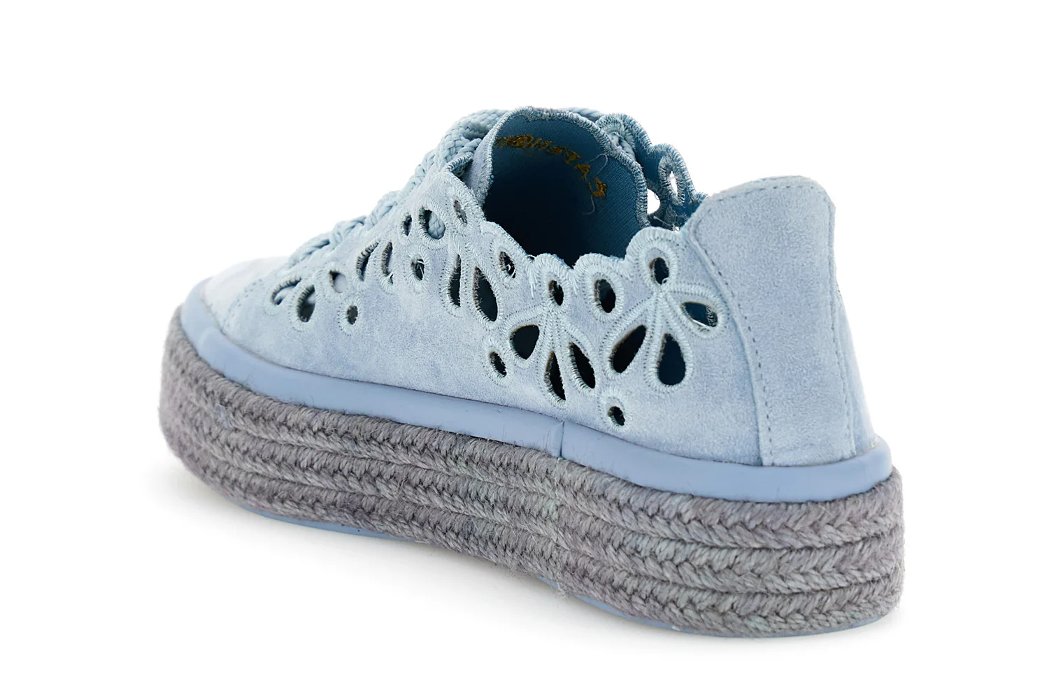 Sneakers allacciate in pelle con intagli laserati - vista 2