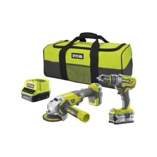 Ryobi R18PDAG-242S - Set Trapano e Smerigliatrice Angolare