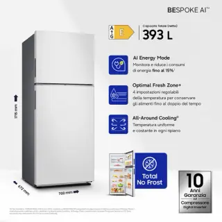 Samsung RT38CB6624C1 Frigorifero Doppia Porta BESPOKE AI