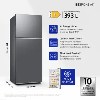 Frigorifero Samsung RT38CG6624S9 Doppia Porta EcoFlex AI