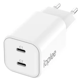 IOPLEE Caricatore da Rete GaN Ultra Compatto 2 porte USB-C 45W