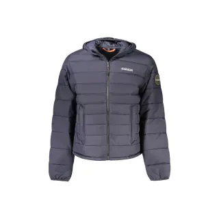 Napapijri Giubbotto Uomo Blu con Cappuccio e Logo