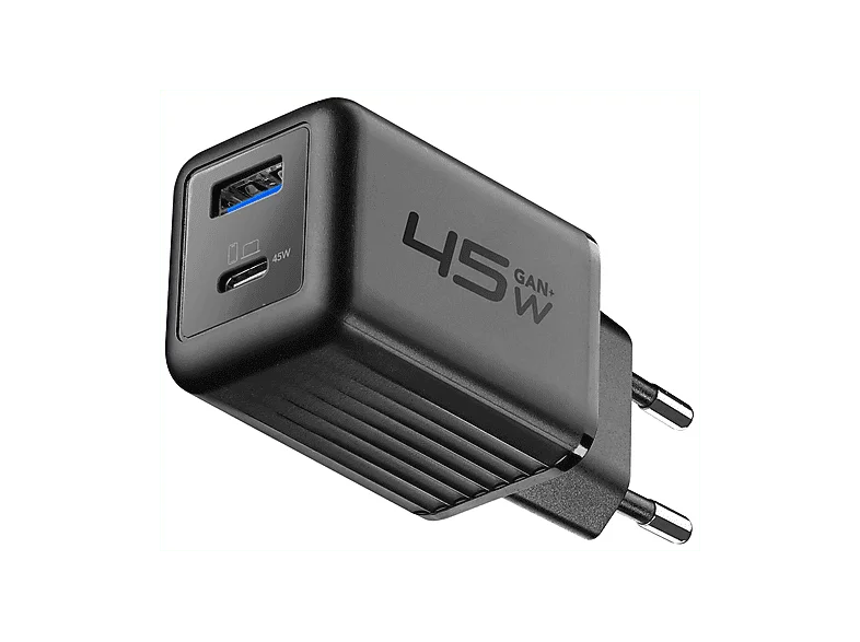 CELLULARLINE CARICABATTERIE MULTIPOWER GAN+ 45W DOPPIA PORTA