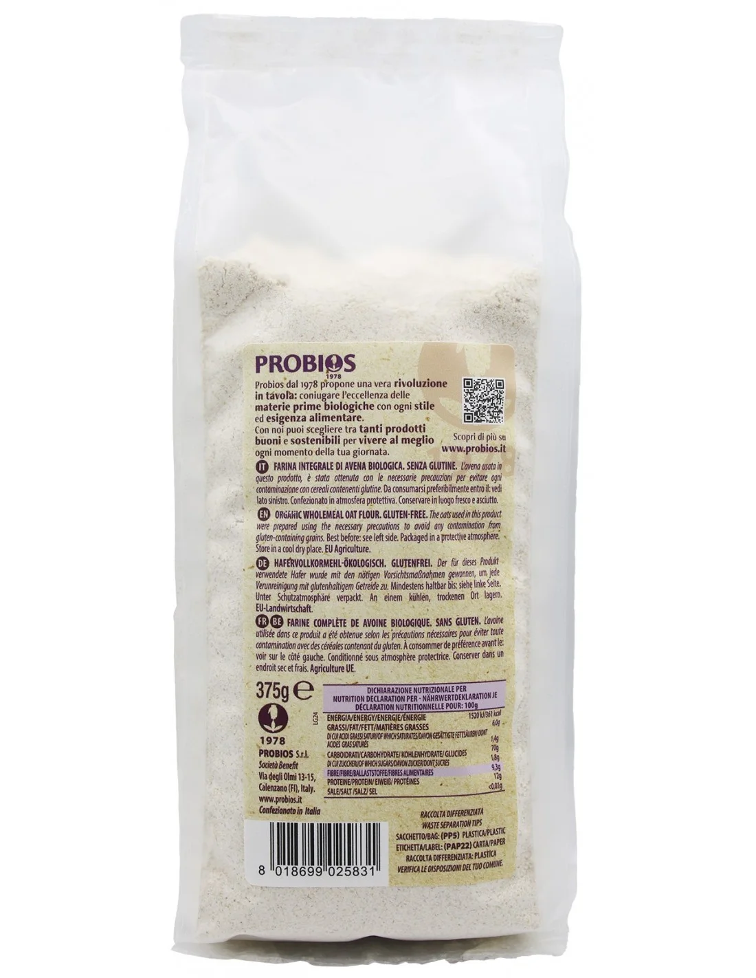 Farina di avena integrale Probios - vista 2
