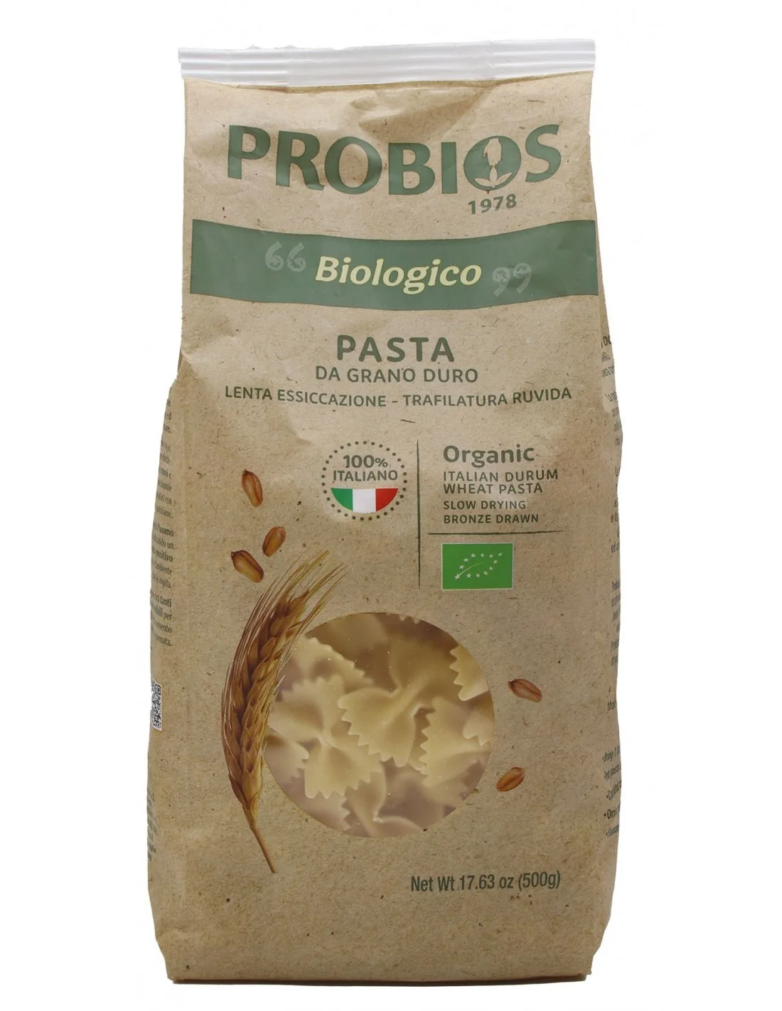 Farfalle di grano duro biologico