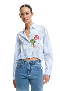 Camicia Maniche Lunghe Donna Azzurra Desigual