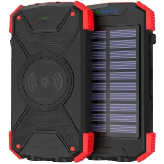 Akashi Solar Powerbank 10000 mAh con caricabatterie wireless