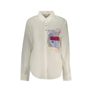 Desigual Camicia Maniche Lunghe Donna Ricamo Logo