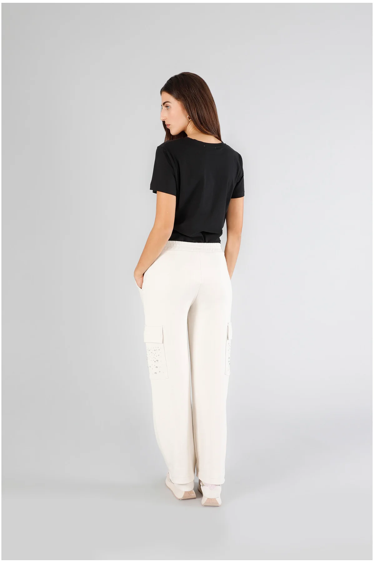 Pantaloni Cargo con Strass CafèNoir - vista 2