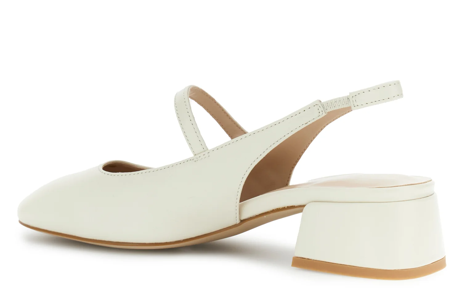 Slingback in pelle vernice con accessorio bottone - vista 2