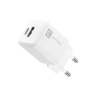 Caricabatterie da rete Cellularline Multipower Dual Port 30W