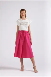 Gonna con vita elastica fuxia