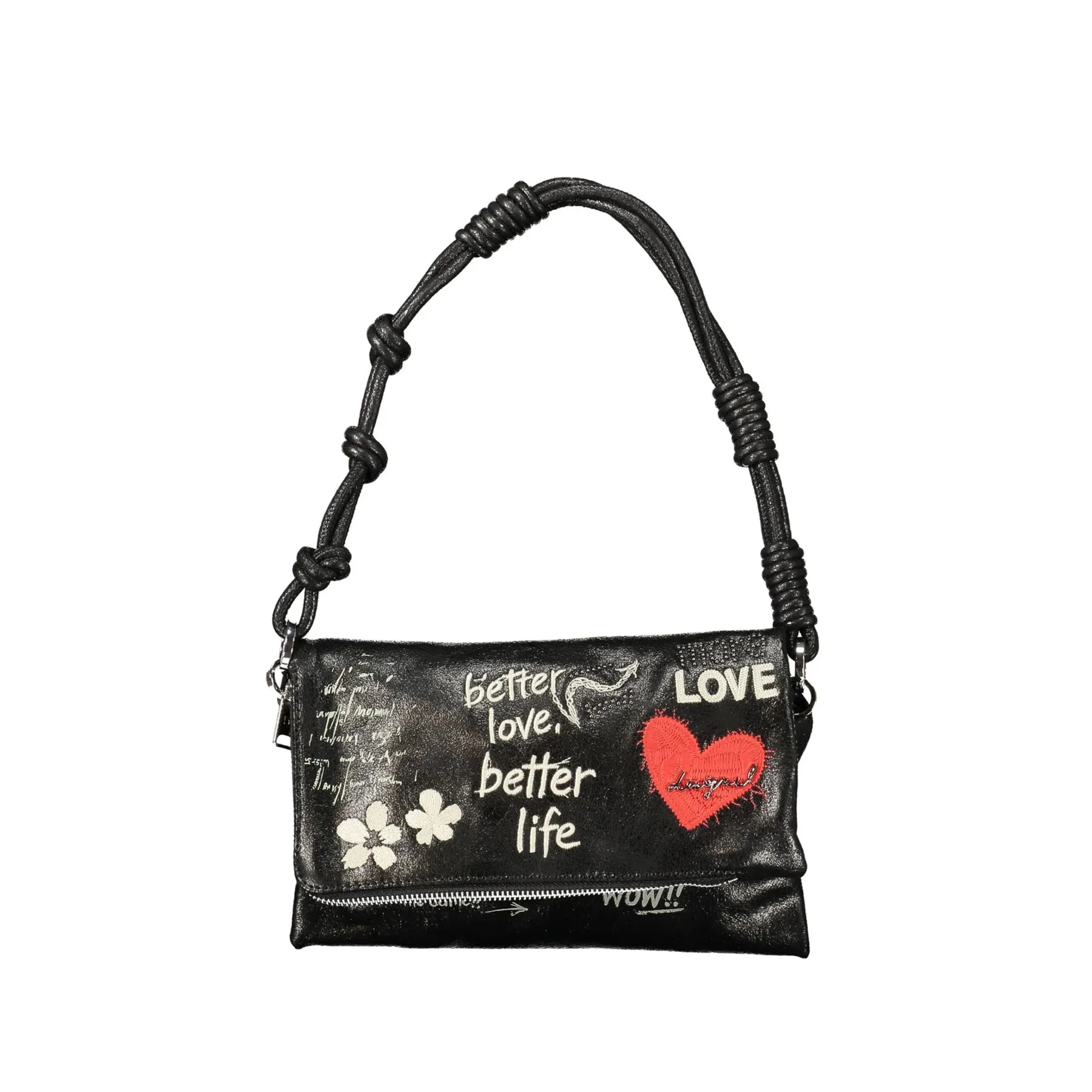 Desigual Borsa a Spalla Donna Ricamo Logo