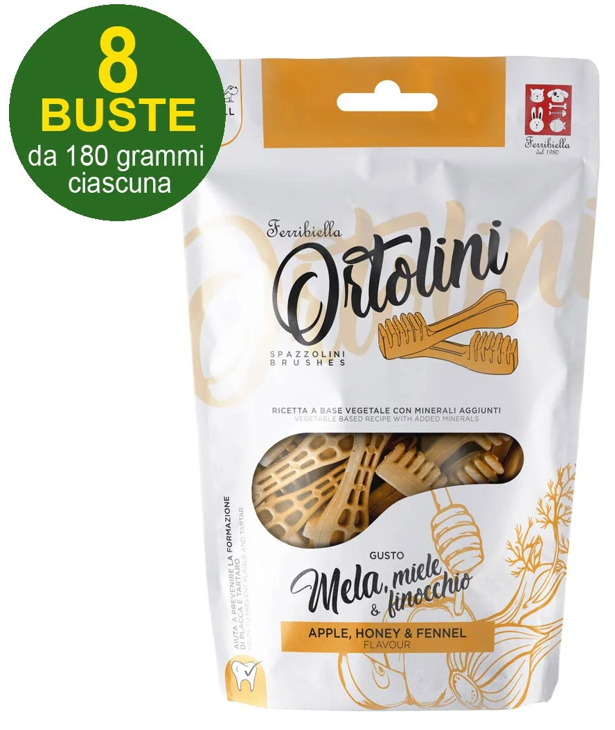Snack Spazzolini Per Cani Ortolotti Gusto Mela Miele E Finocchio