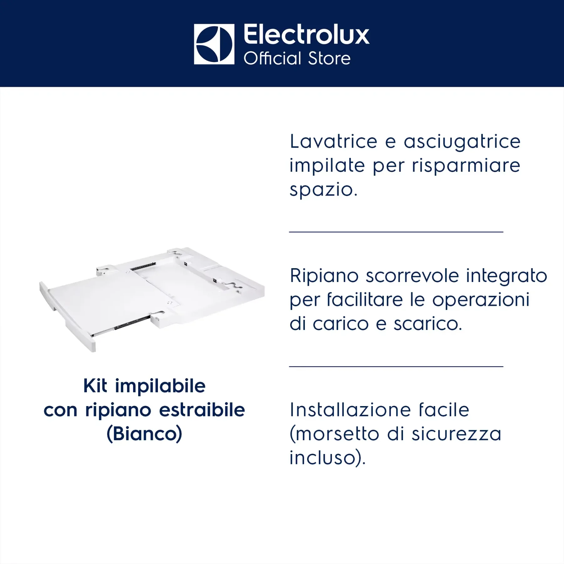 Electrolux Kit di sovrapposizione con ripiano estraibile E1WYHSK2 - vista 3