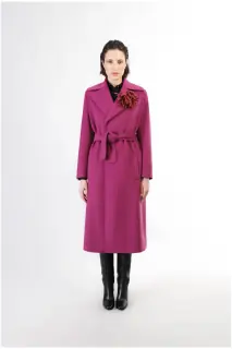 Cappotto lungo tipo vestaglia magenta CafèNoir