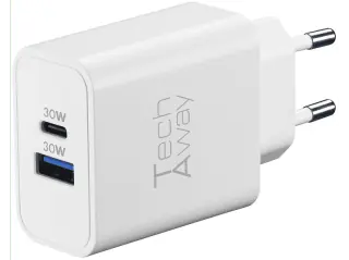 Caricabatterie TECH AWAY GAN+ 30 W 2 Porte USB A+C