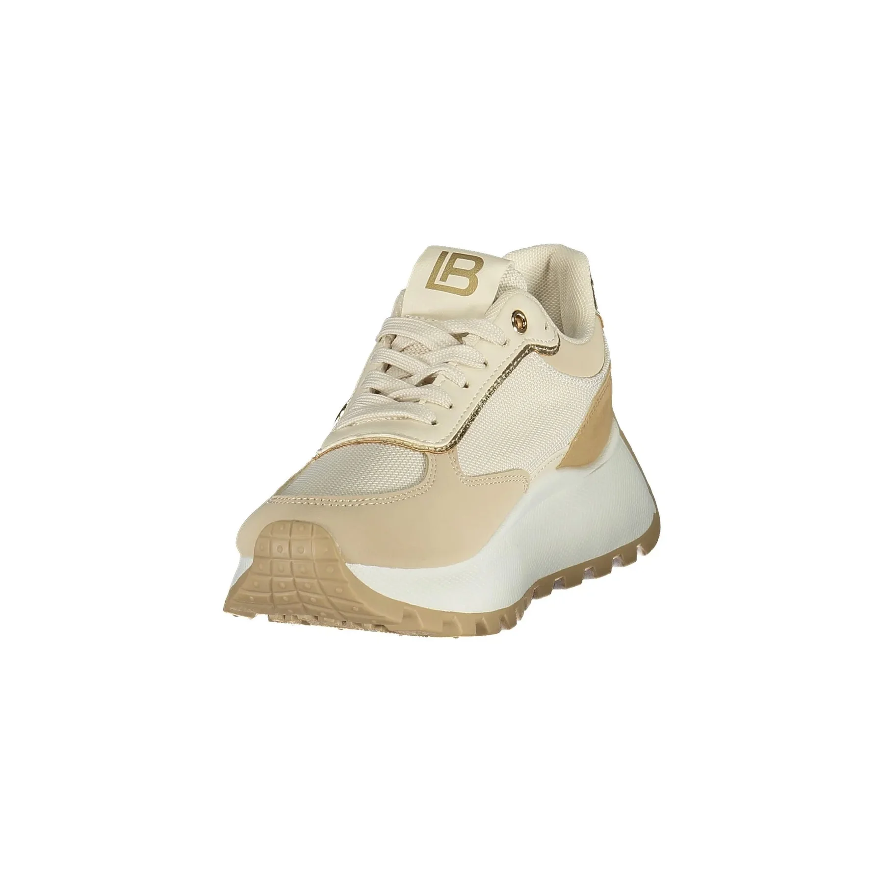 Laura Biagiotti Sneakers Donna Beige Dettagli a Contrasto in Oro - vista 2