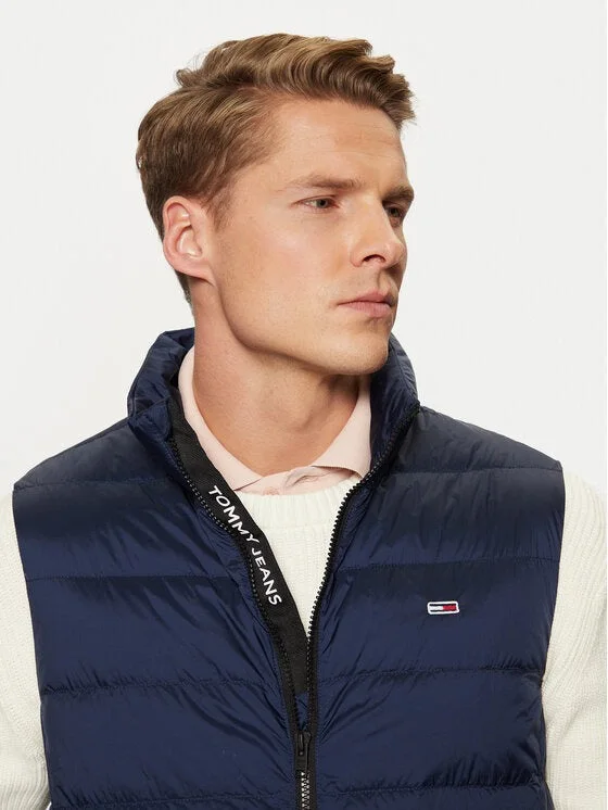 Tommy Hilfiger Giubbotto Uomo Blu Zip Logo - vista 3