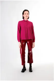Camicia in Viscosa Magenta CafèNoir