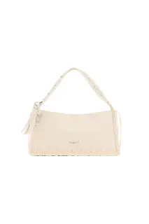 Desigual Borsa a Spalla Donna Beige Chiusura con Zip
