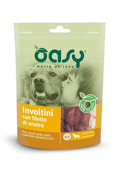 Oasy Dog Snack Involtini con Filetto di Anatra