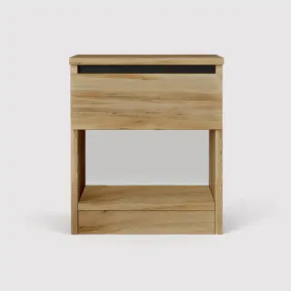 Marzeh Comodino moderno color rovere chiaro con 1 cassetto