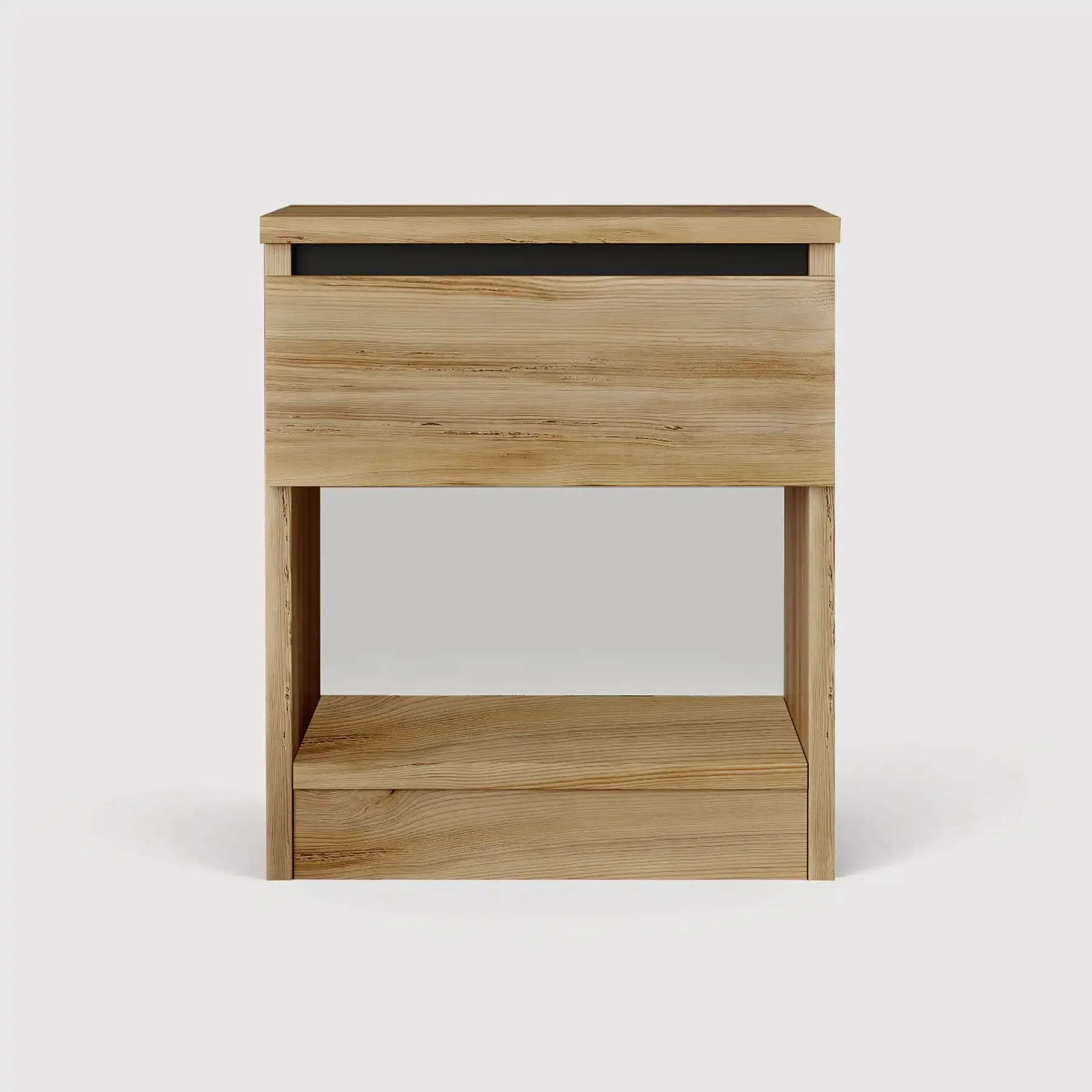 Marzeh Comodino moderno color rovere chiaro con 1 cassetto