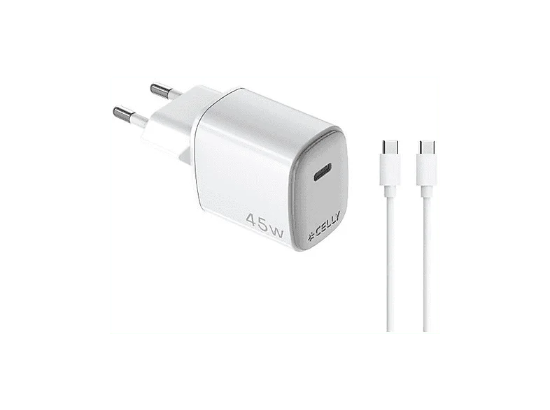 Celly Caricabatterie GAN a muro 45W con cavo