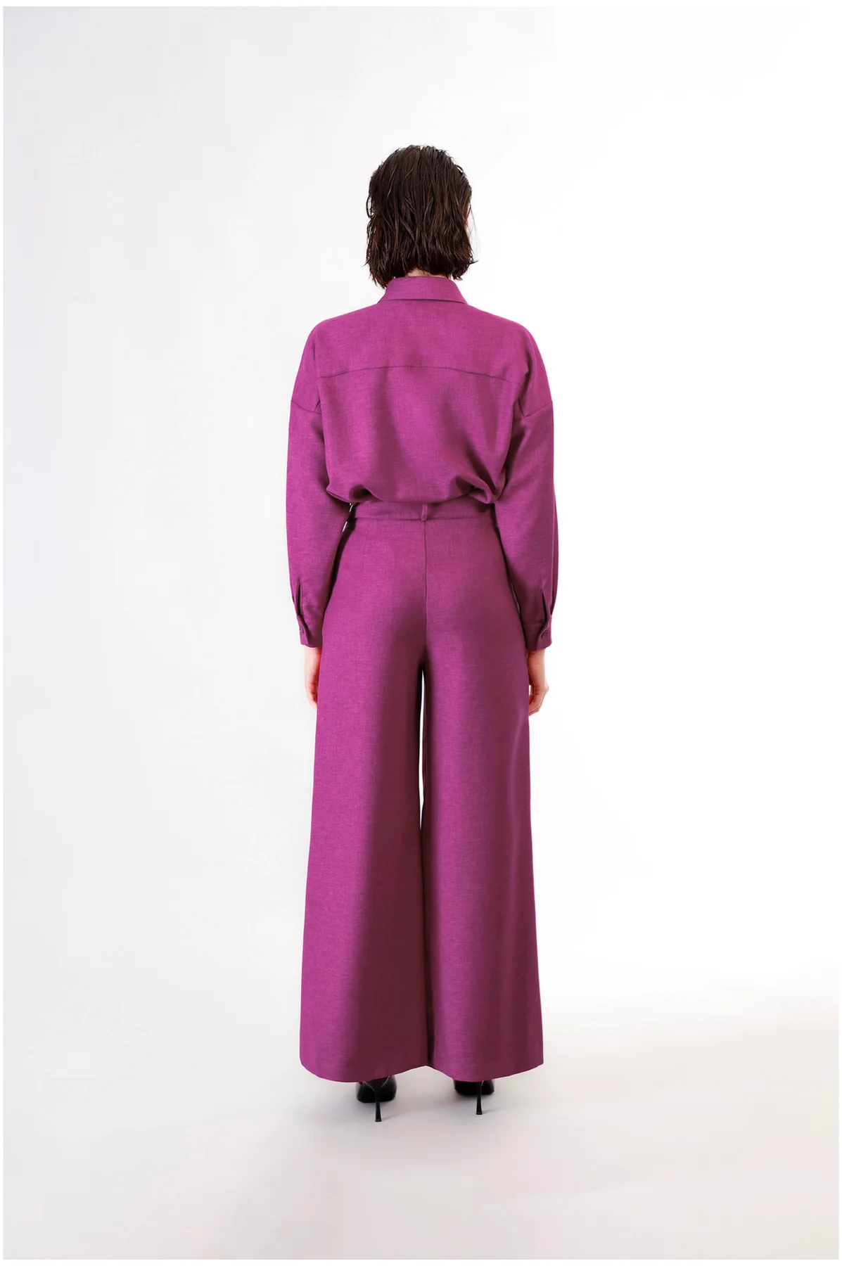 Pantaloni Super Wide con Fusciacca Fuxia - vista 2